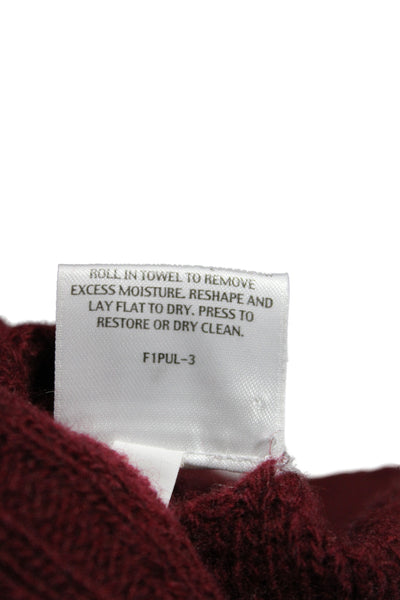Eileen Fisher Womens Cape Sweater Sleeveless Cowl Neck Merino Wool Red Size M