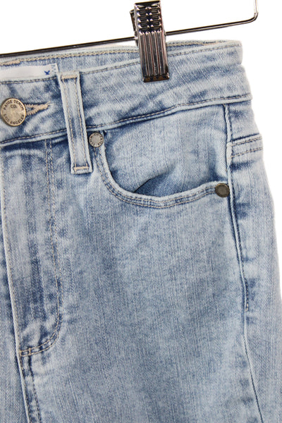 Paige Womens Ankle Jeans Blue Cotton Mid Rise Button Size 24