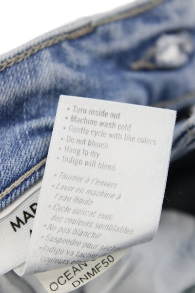 Paige Womens Ankle Jeans Blue Cotton Mid Rise Button Size 24