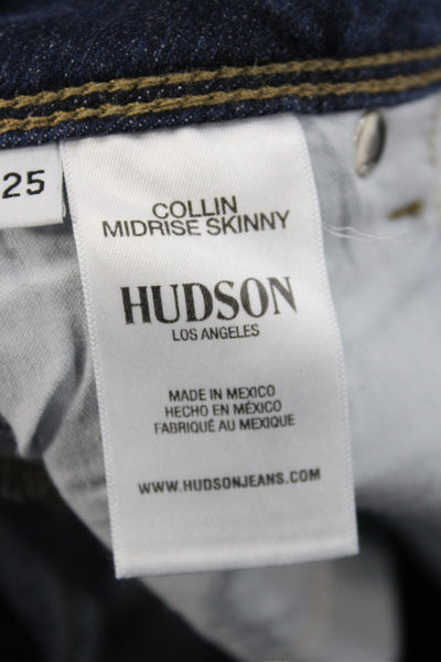 Hudson Womens Skinny Mid Rise Blue Jeans Size 25