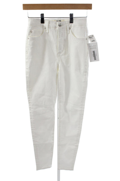 We The Free Women White Skinny Jeans Cotton Mid Rise Size 27