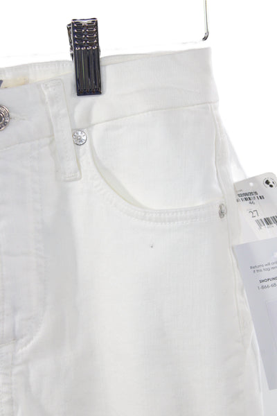 We The Free Women White Skinny Jeans Cotton Mid Rise Size 27