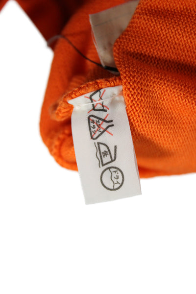 Salvatore Ferragamo Womens Polo Orange Collared Short Sleeve Cotton Size XS