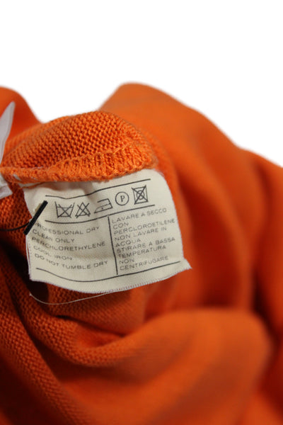 Salvatore Ferragamo Womens Polo Orange Collared Short Sleeve Cotton Size XS