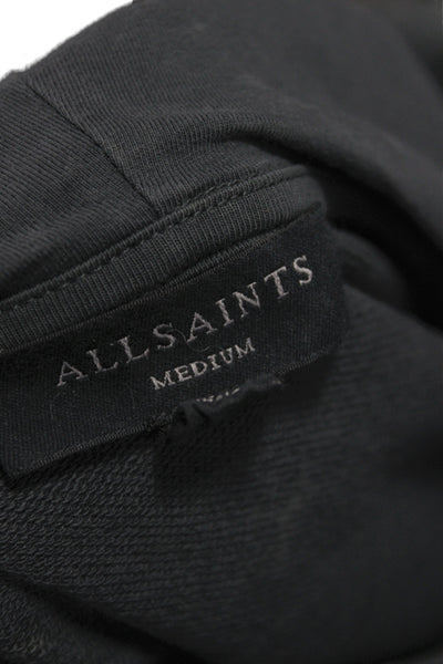 Allsaints Womens Pullover Hoodie Gray Organic Cotton Butterfly Size M