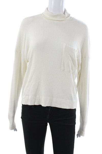 Stateside Women Pullover Turtleneck Sweater Ivory Size XS