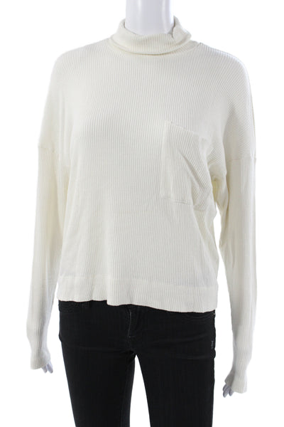Stateside Women Pullover Turtleneck Sweater Ivory Size XS