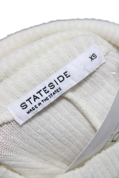 Stateside Women Pullover Turtleneck Sweater Ivory Size XS