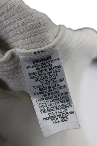 Stateside Women Pullover Turtleneck Sweater Ivory Size XS