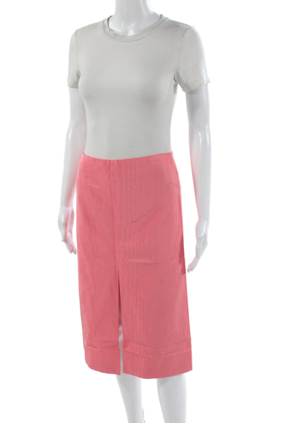 Bach Mai Women Pink Straight Pencil Skirt Knee Length Zip 48% Viscose Size 2