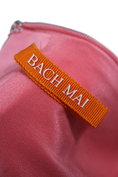 Bach Mai Women Pink Straight Pencil Skirt Knee Length Zip 48% Viscose Size 2