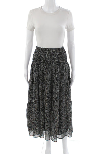 En Saison Women Black Floral Boho Maxi Polyester Skirt Size S