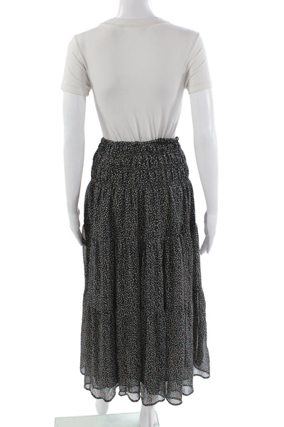 En Saison Women Black Floral Boho Maxi Polyester Skirt Size S