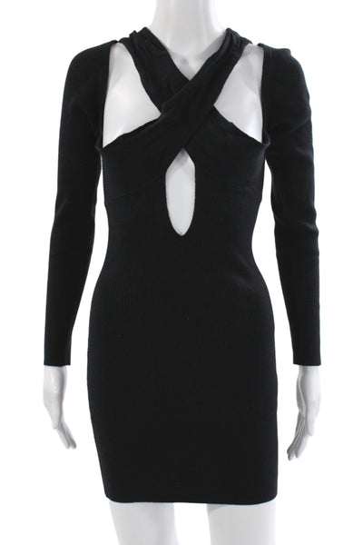 Atoir Women Bodycon Halter Black Long Sleeve Dress Size 8
