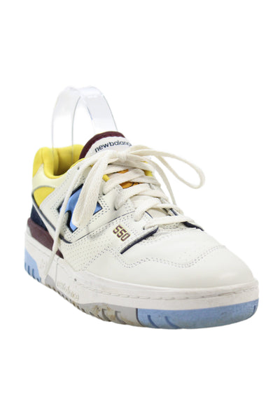 New Balance Womens Leather Colorblock Low Top Sneakers White Size 6.5