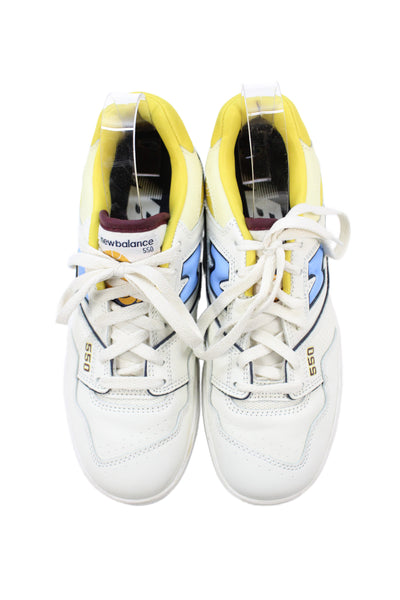 New Balance Womens Leather Colorblock Low Top Sneakers White Size 6.5