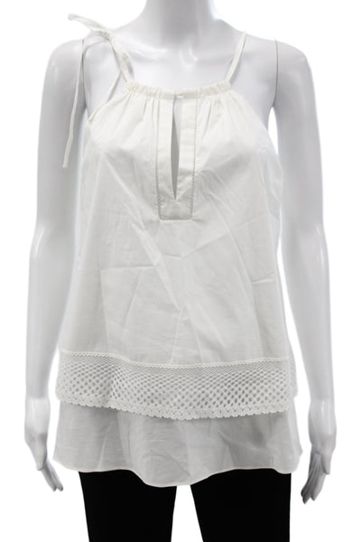 Thakoon Addition Womens Camisole Blouse White Halter Sleeveless Cotton Size 0
