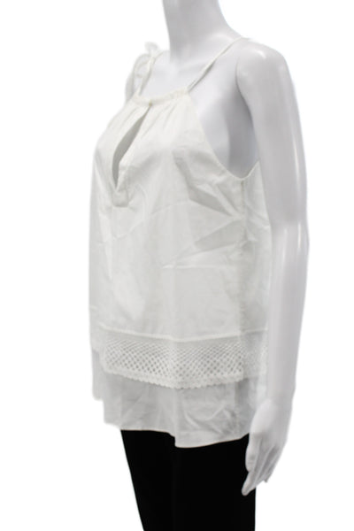Thakoon Addition Womens Camisole Blouse White Halter Sleeveless Cotton Size 0