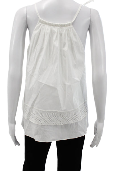 Thakoon Addition Womens Camisole Blouse White Halter Sleeveless Cotton Size 0