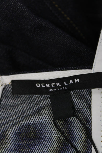Derek Lam Women Camisole Denim Blue Square Neck Sleeveless Zip Size 2