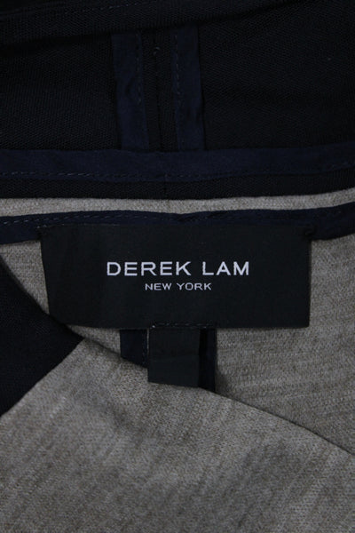 Derek Lam Women V-Neck Colorblock Sleeveless Basic Tank Beige Wool Size 0