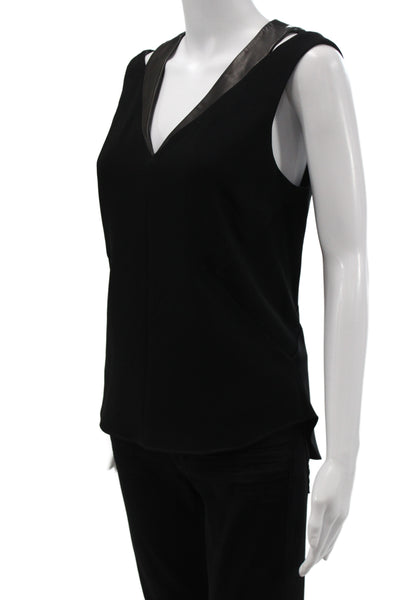 Rag & Bone Women Black V-Neck Camisole Zip Closure Size 2