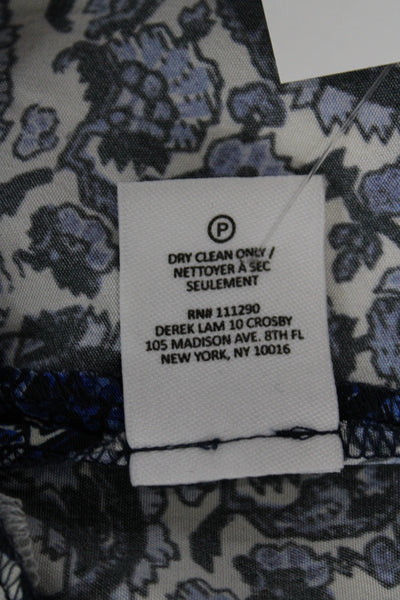 Derek Lam 10 Crosby Women Camisole Silk Floral V Neck Blue Sleeveless Size 0