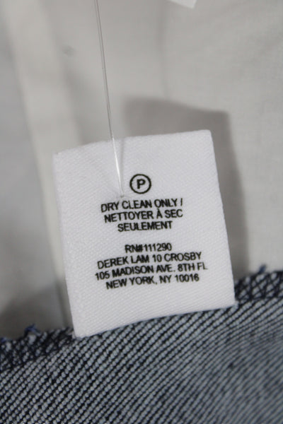Derek Lam 10 Crosby Women Blue Sleeveless V-Neck Tank Cotton Basic Size 0