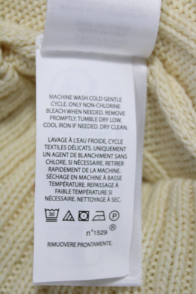 Polo Ralph Lauren Womens Ivory Pima Cotton V Neck Pullover Long Sleeve Size S