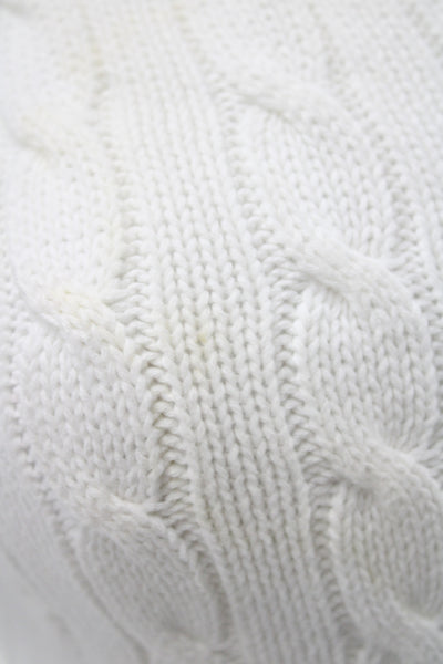 Ralph Lauren Blue Label Women White Cotton V-Neck Pullover Sweater Size S