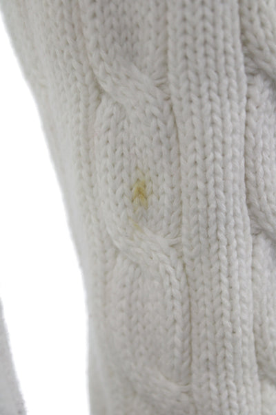 Ralph Lauren Blue Label Women White Cotton V-Neck Pullover Sweater Size S