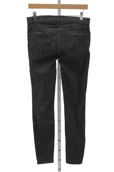 Frame Womens Black Skinny Jeans Mid Rise Distressed Cotton Size 27