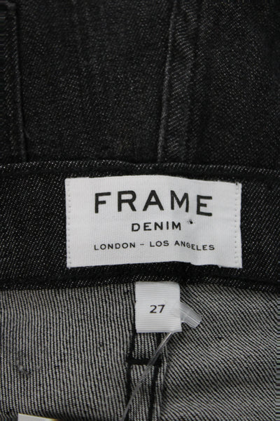 Frame Womens Black Skinny Jeans Mid Rise Distressed Cotton Size 27