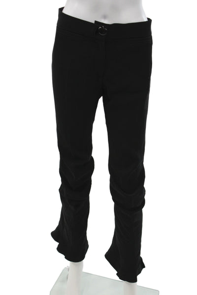 Emporio Armani Womens Dress Pants Black Polyester Button Size 42