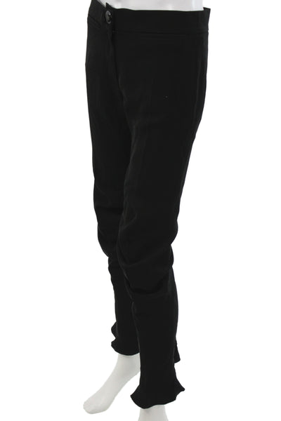 Emporio Armani Womens Dress Pants Black Polyester Button Size 42