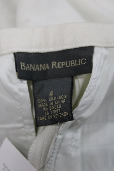 Banana Republic Womens Ivory Silk Dress Pants 28 Inseam Size 4