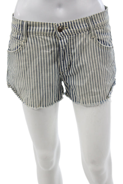 Joes Women Cut-Off Striped Cotton Blue Shorts Size 26W