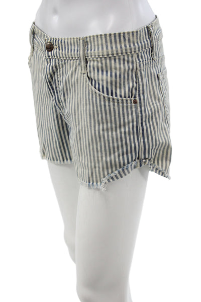 Joes Women Cut-Off Striped Cotton Blue Shorts Size 26W