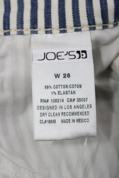 Joes Women Cut-Off Striped Cotton Blue Shorts Size 26W
