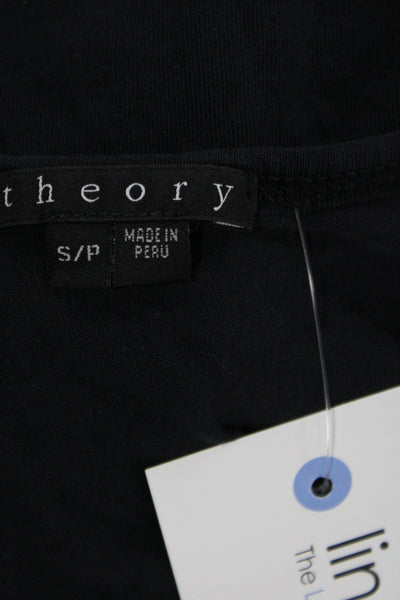 Theory Womens Basic Black Cotton Scoop Neck Sleeveless Tank Size S