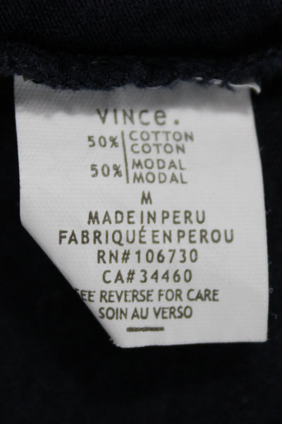 Vince Womens Basic Black Scoop Neck Tank Sleeveless 50% Cotton Size M