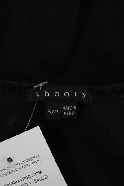 Theory Womens Basic Black Cotton Scoop Neck Sleeveless Tank Size S