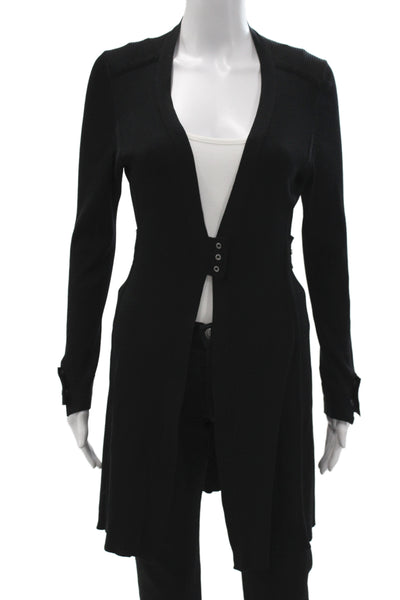 Rivamonti Women Cardigan Black Knit V Neck Long Sleeve Size S