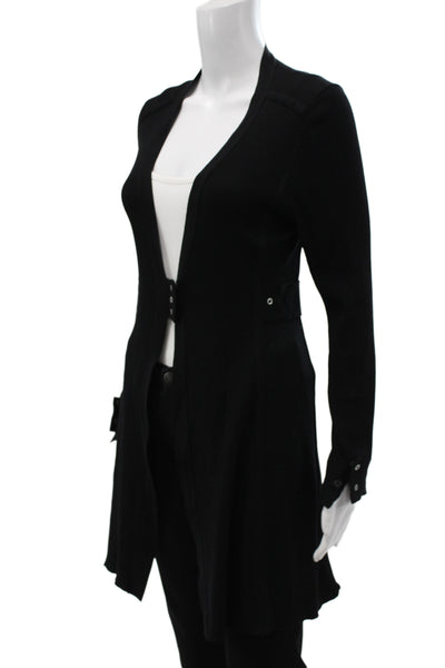 Rivamonti Women Cardigan Black Knit V Neck Long Sleeve Size S