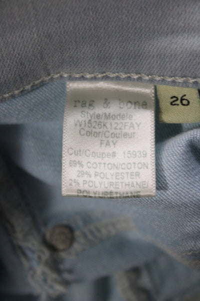 Rag & Bone Womens Skinny Mid Rise Blue Cotton Jeans Size 26