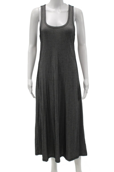 Rag & Bone Women Striped Gray Maxi Dress Sleeveless Scoop Neck Size M