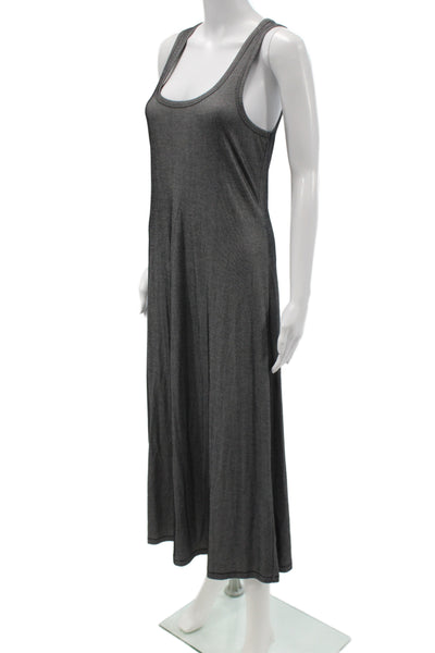 Rag & Bone Women Striped Gray Maxi Dress Sleeveless Scoop Neck Size M