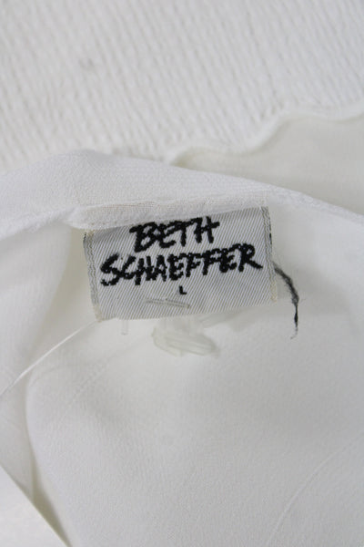Beth Schaeffer Women Maxi Bohemian Sleeveless Scoop Neck White Dress Size L