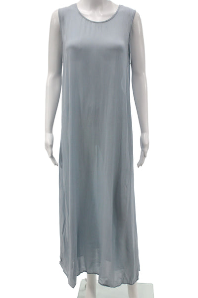Beth Schaeffer Women Blue Sleeveless Maxi Dress Rayon Knee Length Size M