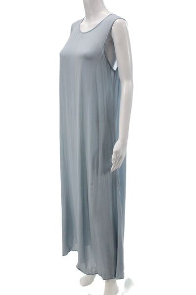 Beth Schaeffer Women Blue Sleeveless Maxi Dress Rayon Knee Length Size M